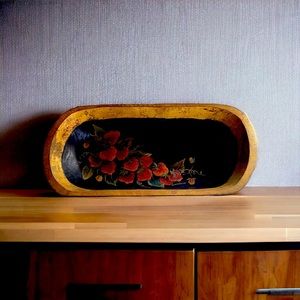 Hand painted wooden dish